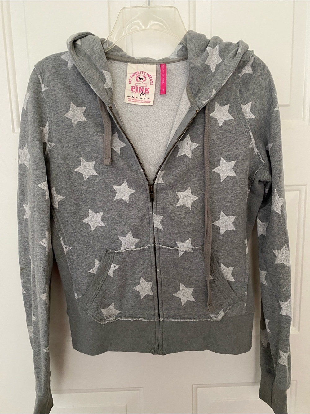PINK Victoria's Secret Gray Star Zip Hoodie for Teen